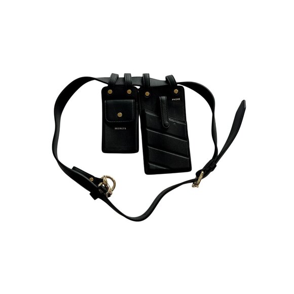FENDI Black Leather Multi-Tool Phone Belt Bag - Black Gold Hardware - Picture 1 of 5